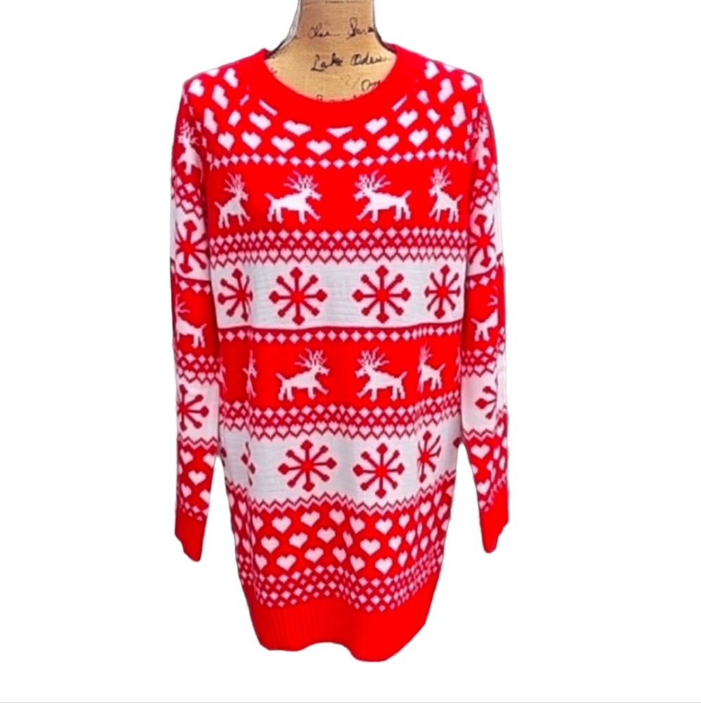 NEW Hearts & Snowflakes Sweater Dress